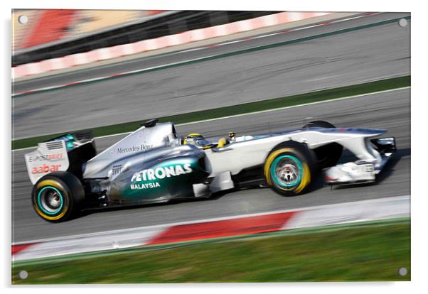 Nico Rosberg - 2011 - Catalunya Acrylic by SEAN RAMSELL