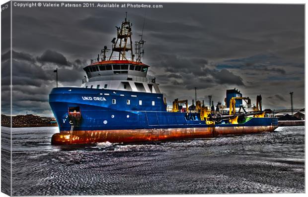 Working Dredger Canvas Print by Valerie Paterson