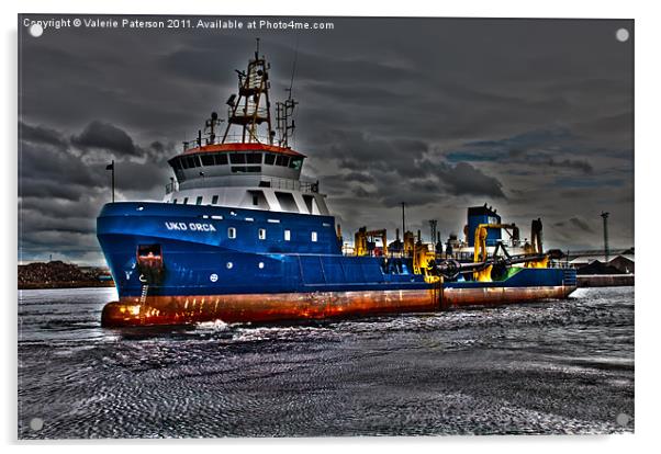 Working Dredger Acrylic by Valerie Paterson