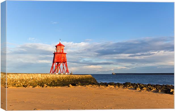 Herd Groyne Lighthouse Canvas Print by Kevin Tate