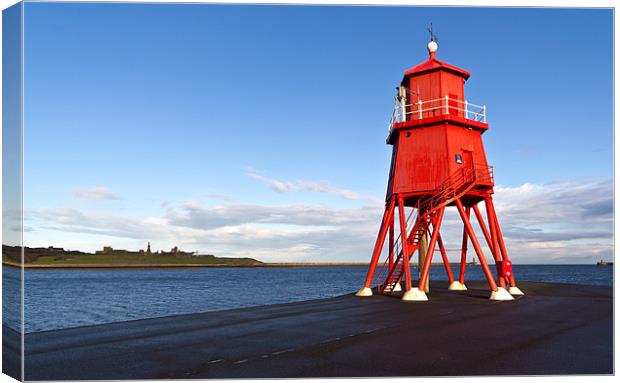 Herd Groyne Lighthouse Canvas Print by Kevin Tate