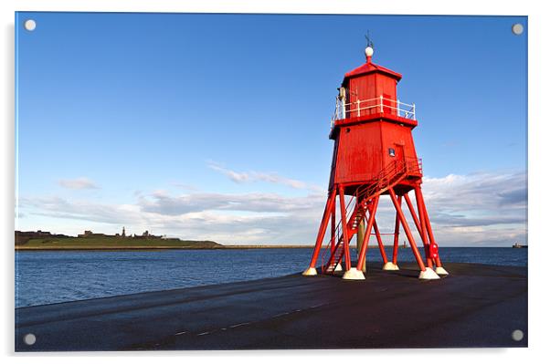 Herd Groyne Lighthouse Acrylic by Kevin Tate