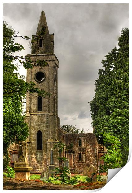 Carriden Old Church Spire Print by Tom Gomez