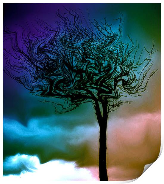 Surreal Tree Print by karen shivas