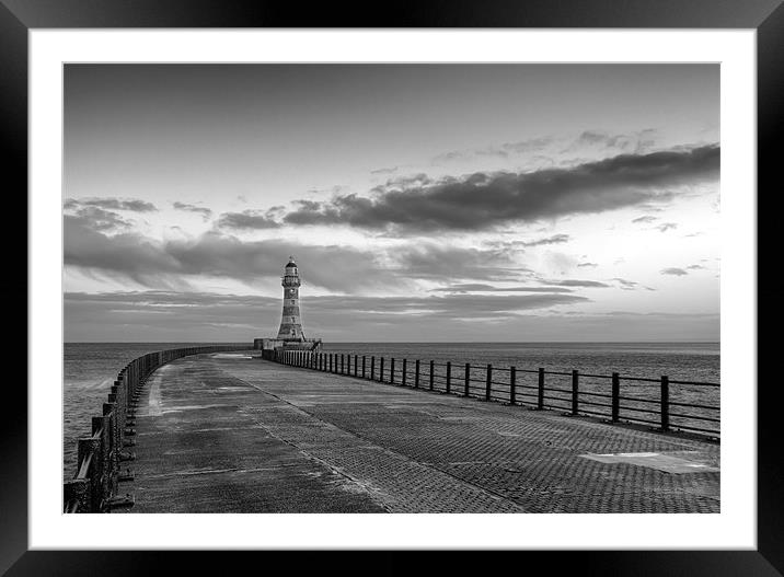 Roker lighthouse and Pier Framed Mounted Print by Kevin Tate