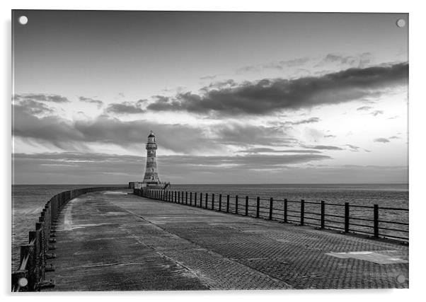 Roker lighthouse and Pier Acrylic by Kevin Tate
