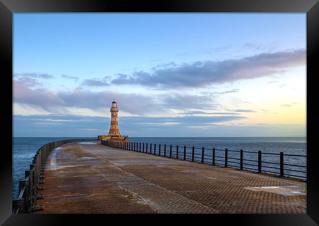 Roker lighthouse and Pier Framed Print by Kevin Tate