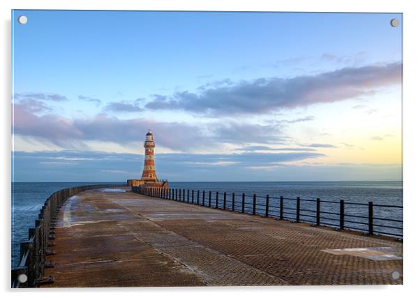 Roker lighthouse and Pier Acrylic by Kevin Tate