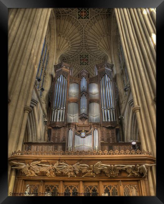 Angels and Organ Framed Print by Andrew Driver