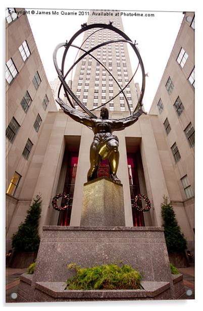 Atlas in NYC Acrylic by James Mc Quarrie
