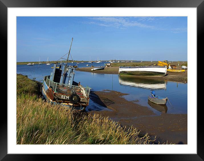 Brancaster Staithe Harbour Framed Mounted Print by justin rafftree