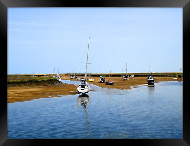 Wells Next The Sea Harbour Framed Print by justin rafftree
