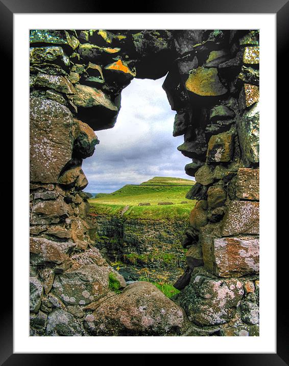The View Dunluce Castle Framed Mounted Print by Victoria Limerick