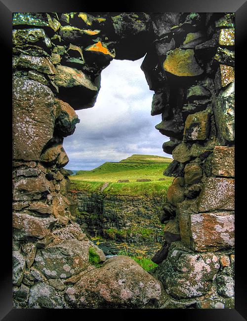 The View Dunluce Castle Framed Print by Victoria Limerick