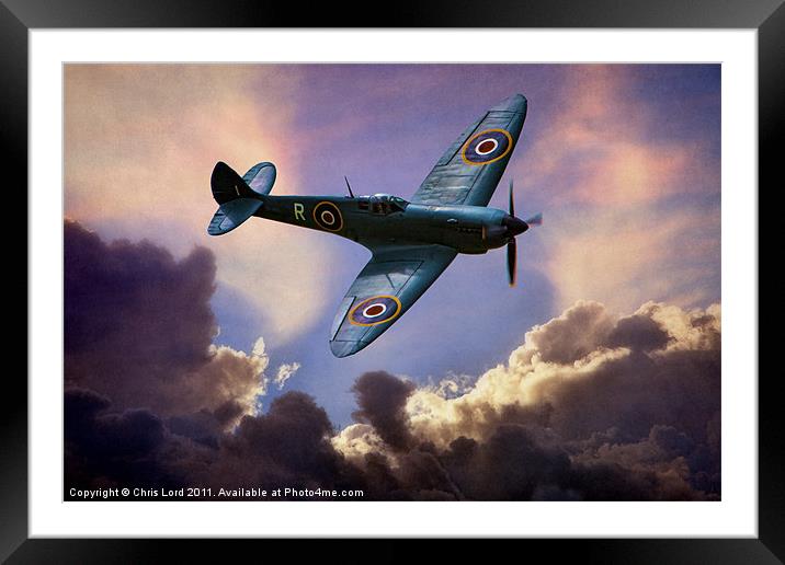 Spitfire Framed Mounted Print by Chris Lord