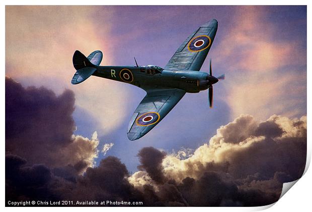 Spitfire Print by Chris Lord