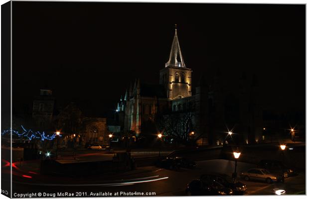 Rochester Cathedral at night Canvas Print by Doug McRae