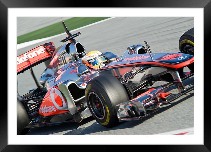 Lewis Hamilton - 2011 - Catalunya Framed Mounted Print by SEAN RAMSELL
