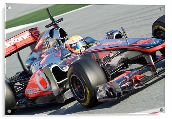 Lewis Hamilton - 2011 - Catalunya Acrylic by SEAN RAMSELL