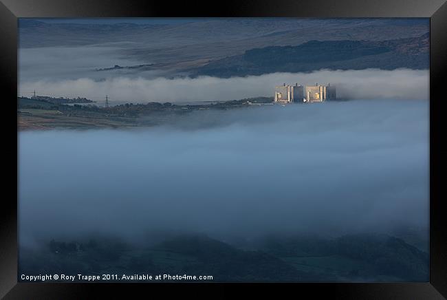 Trawsfynydd power station in the mist Framed Print by Rory Trappe