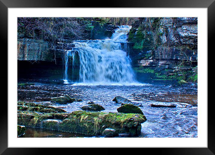 Yorks Dales Waterfall Framed Mounted Print by Trevor Kersley RIP