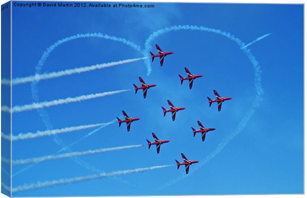 red arrows love Heart Canvas Print by David Martin