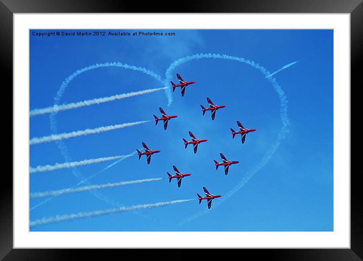 red arrows love Heart Framed Mounted Print by David Martin