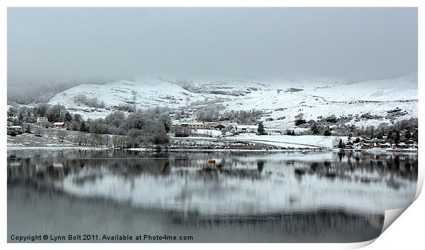Snowy Reflections on the Loch Print by Lynn Bolt
