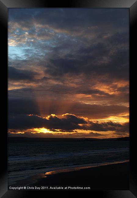 Bournemouth Sunset Framed Print by Chris Day