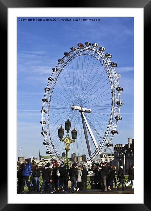 Bustle on Westminster Bridge Framed Mounted Print by Terri Waters