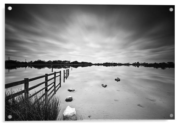 Penyfan Pond Monochrome Acrylic by Steve Purnell