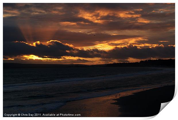 Bournemouth Sunset Print by Chris Day
