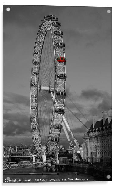 London Eye champagne pod Acrylic by Howard Corlett
