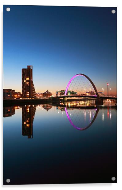 Glasgow Clyde arc reflection Acrylic by Grant Glendinning