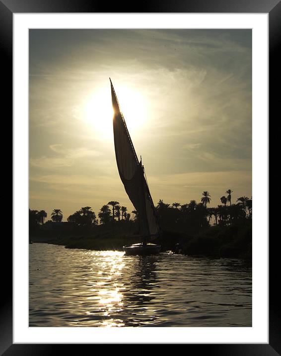 Egyptian Riverboat Dream Framed Mounted Print by Jean Riddler