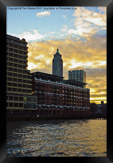 Golden Sunset Over London Framed Print by Terri Waters