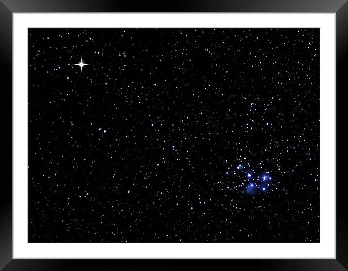 Mars and the Pleiades Framed Mounted Print by Grant Glendinning