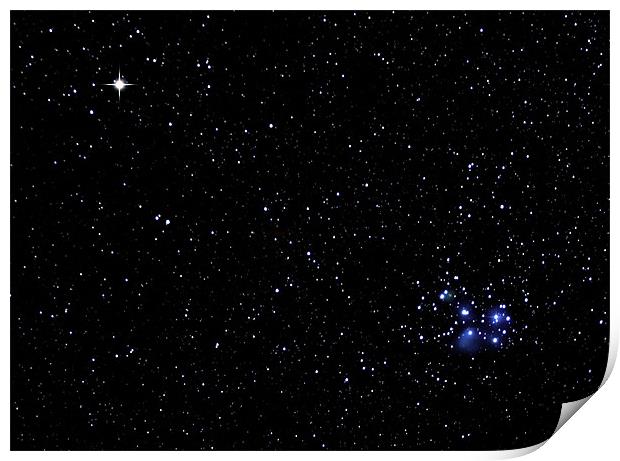 Mars and the Pleiades Print by Grant Glendinning