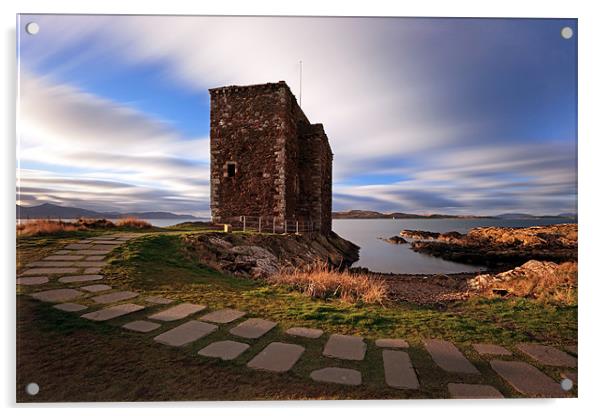 Portencross Castle Acrylic by Grant Glendinning