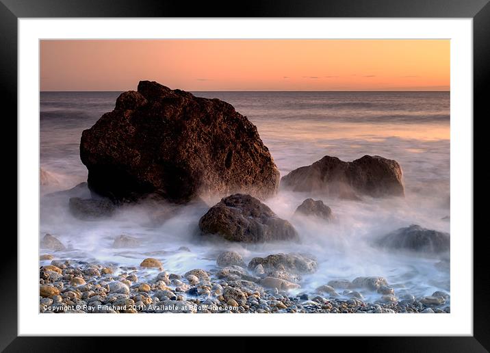 Fallen Sea Stack Framed Mounted Print by Ray Pritchard