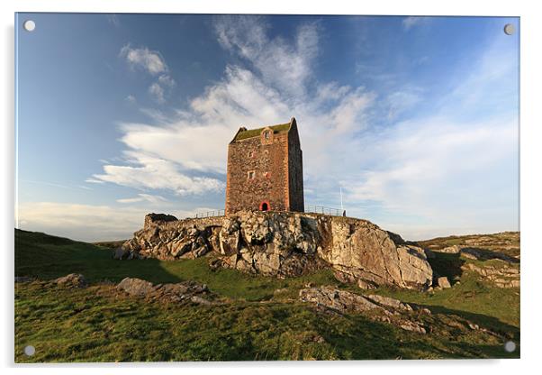 Smailholm Tower Acrylic by Grant Glendinning