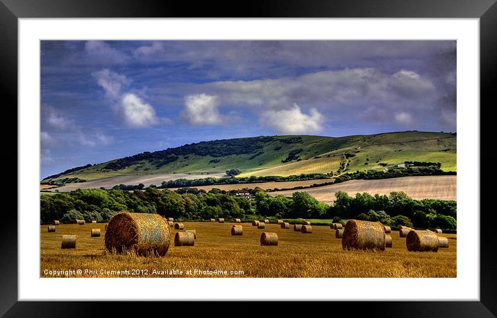 Alfriston Harvest Framed Mounted Print by Phil Clements