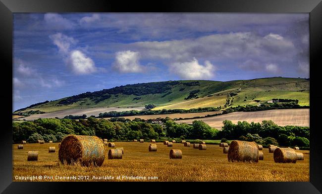 Alfriston Harvest Framed Print by Phil Clements
