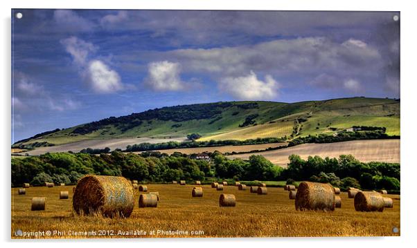 Alfriston Harvest Acrylic by Phil Clements