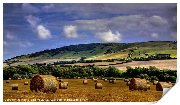 Alfriston Harvest Print by Phil Clements