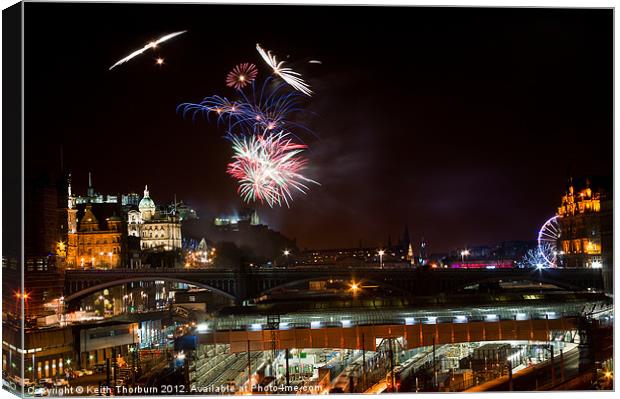 Edinburgh 2012 New Year Celebrations Canvas Print by Keith Thorburn EFIAP/b