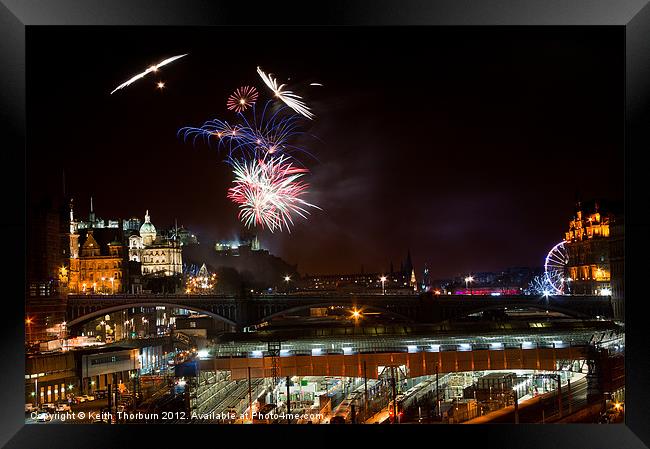 Edinburgh 2012 New Year Celebrations Framed Print by Keith Thorburn EFIAP/b