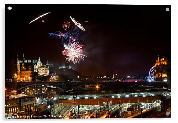 Edinburgh 2012 New Year Celebrations Acrylic by Keith Thorburn EFIAP/b