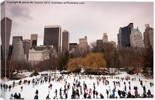 Skaters in Central Park NYC Canvas Print by James Mc Quarrie