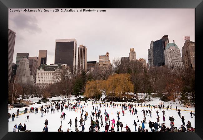 Skaters in Central Park NYC Framed Print by James Mc Quarrie